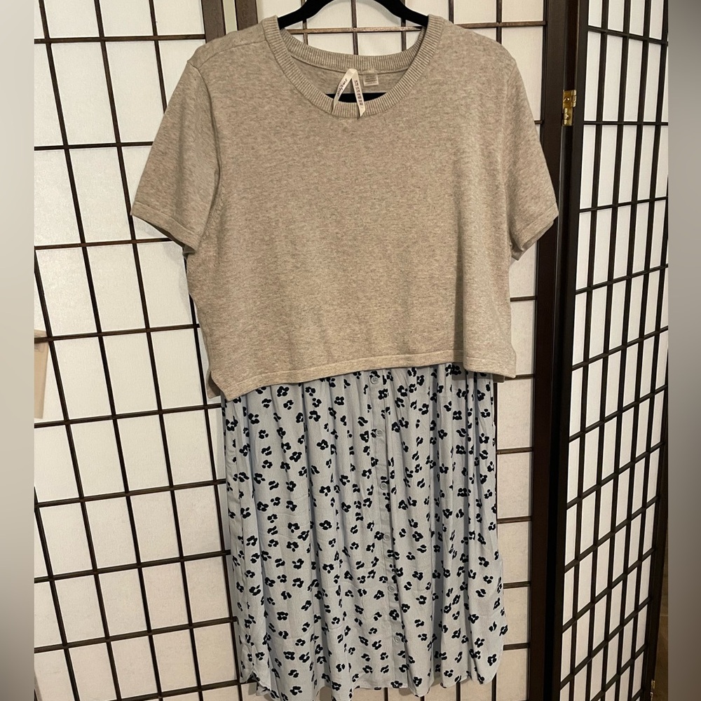 Grey leopard 2 in 1 maternity & Nursing Dress
